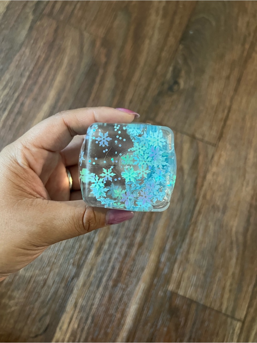 🩵Blue Snowflake Glitter Squeeze Ball Fidget Toy ❄️🩵